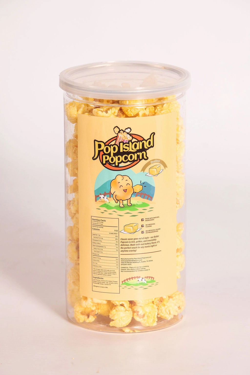Pop Island Popcorn Austin. Butter Popcorn