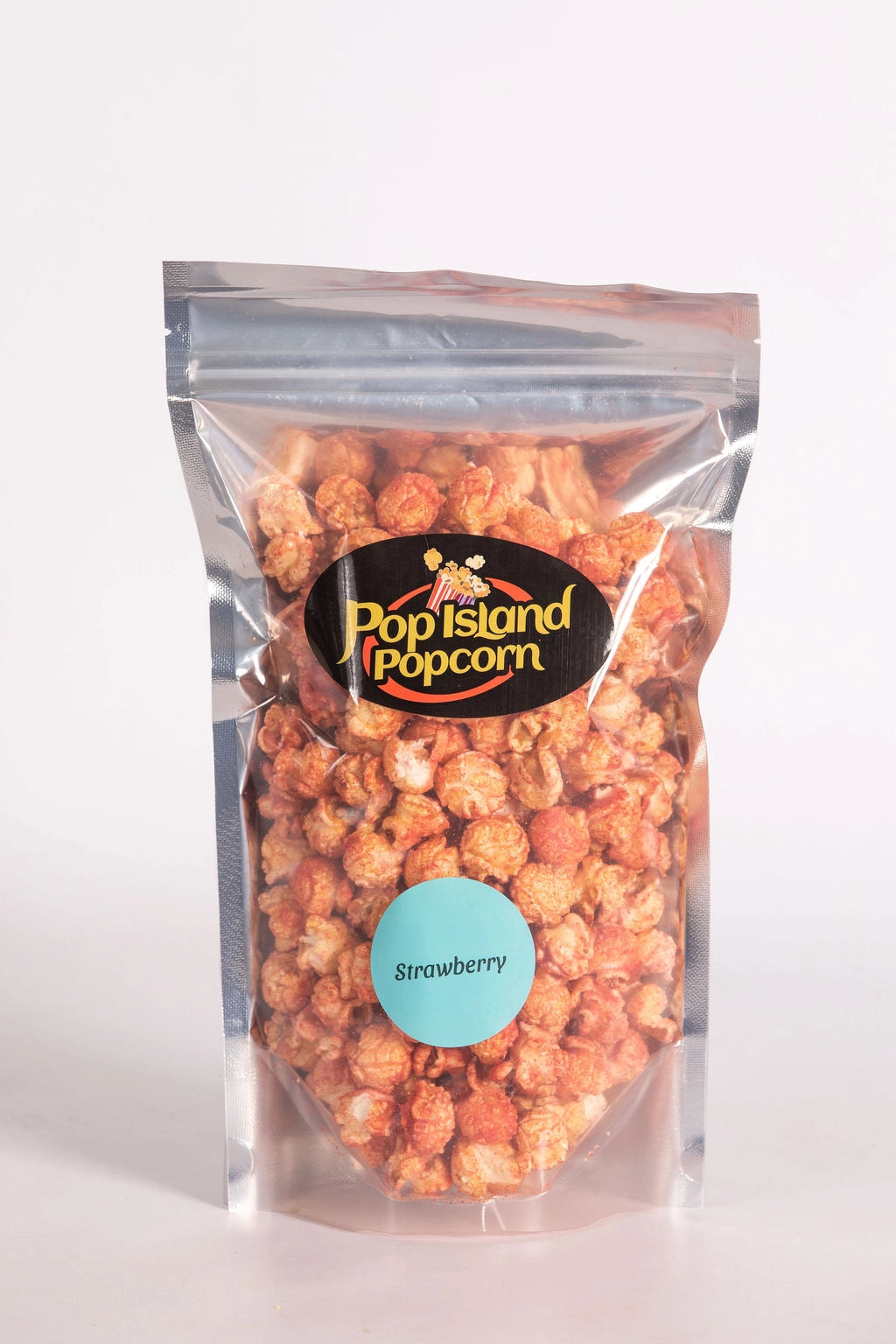 Pop Island Popcorn Austin. Strawberry