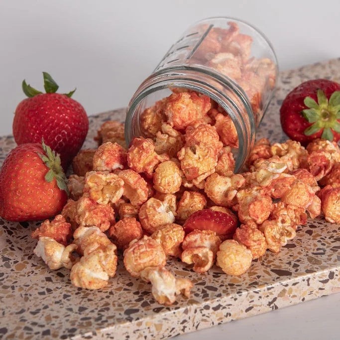 Pop Island Popcorn Austin. Strawberry