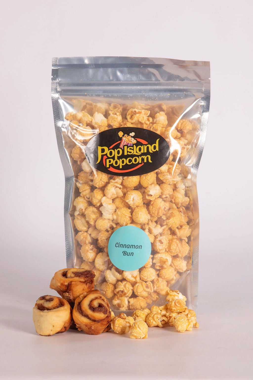 Pop Island Popcorn Austin. Cinnamon Bun